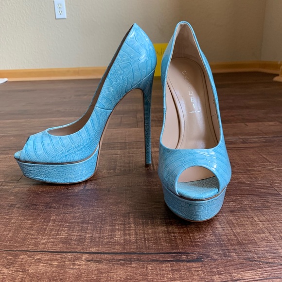 Casadei snake print peeptoe stiletto platform heel - Picture 7 of 14